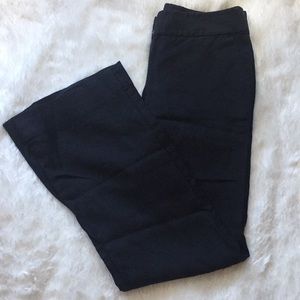 Loft linen black wide-leg pant